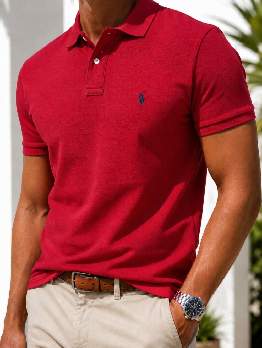 Polo Ralph Lauren Red Mesh Polo Shirt NWT Men’s Medium Cotton Preppy Golf